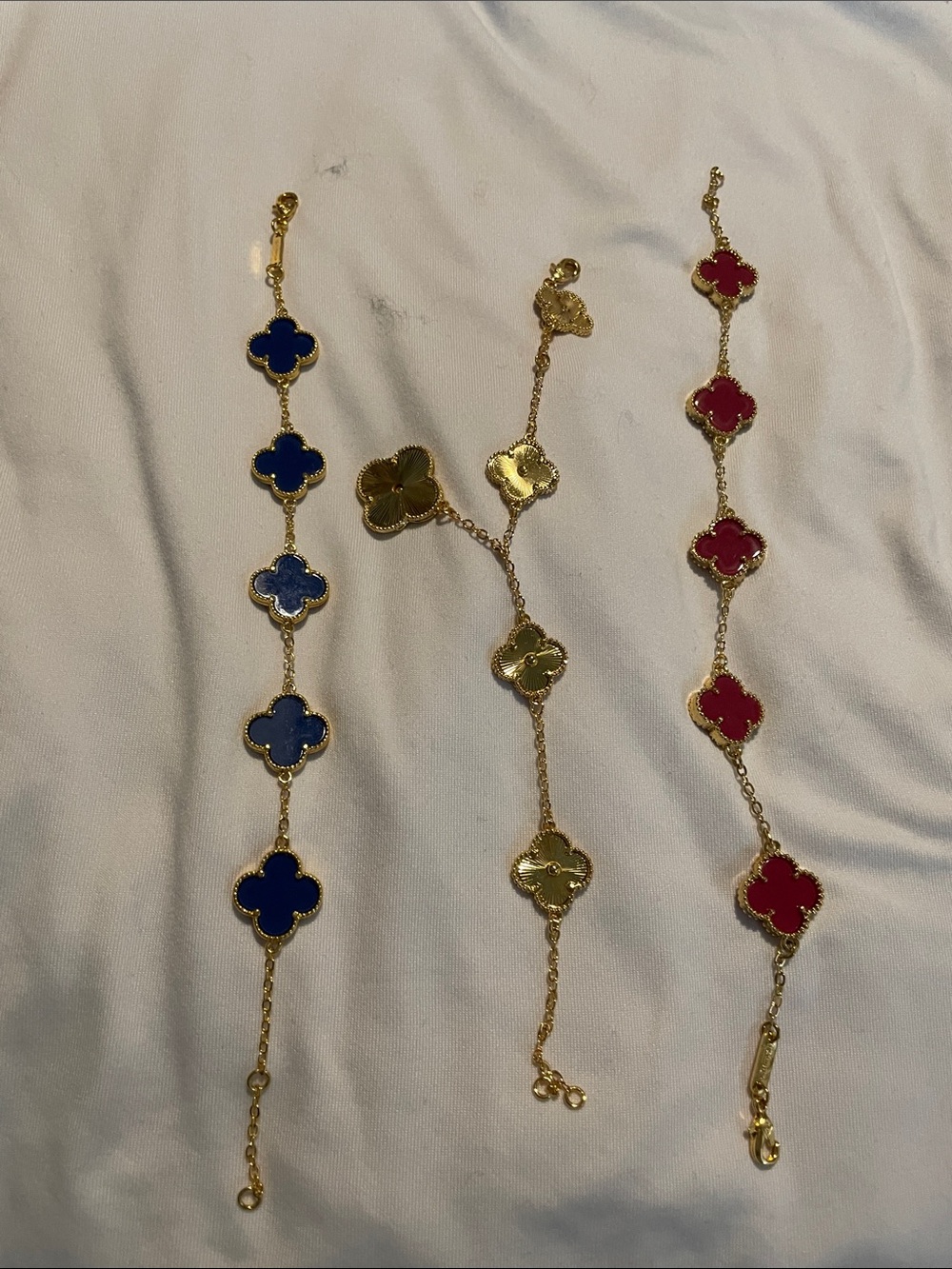 3 pieces flower bracelet in gold hardware